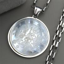 Je Tetragrammaton Hebrew Pentagram Chain For Women Men Stainless Steel Natural Shell Religion Jew Necklaces Jewelry Gifts