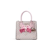 MICHAEL KORS handbag [Customized bag] Rosemary Garden Ido, sweet and cute, bow, ribbon pendant, gentle and intellectual style, leather Bow shadow C rožinė