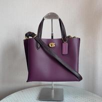[Pre-Owned] Willow 24 Turnlock Zipper Double Layer Pebble Grain Leather Bucket Tote Shopping Bag Handheld Crossbody Bag Medium - Excellent #2RM8WH ONE SIZE