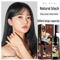 Natural Plant-Based Hair Dye Cream with Comb - Covers Gray, Brightens Skin, Popular Colors, Home Use. 500ml