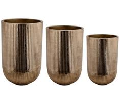 Eglo 428097 - Komplektas 3 vnt. metalinių vazų OKAYAMA 77x51 cm, bronzos spalvos