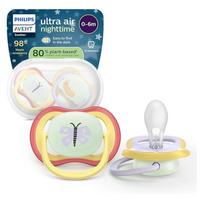 Čiulptukų rinkinys Philips Avent Ultra Air Nighttime, 0 mėn., geltona sp./žalia sp./violetinė sp.
