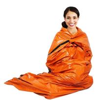 2024 Compact Waterproof Survival Bivy Thermal Emergency Sleeping Bag Unisex Adults Envelope Style Hiking Cold Weather oranžinė