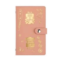 PU Leather 100 Envelope Challenge Binder Fun Cash Budget Notebook  Save Money rožinė