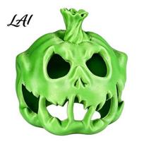 Ghost Face Pumpkin Decor 3D Printed Skull Candle Holder Hollow Design Halloween Spooky Decoration Figurine Multifunctional Ambient Lampshade žalia