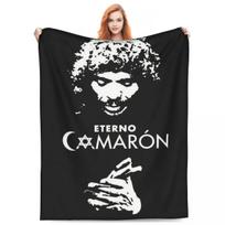 Soft Warm Blanket Airplane Travel Island Shrimp Flamenco Singer Throw Blanket Black Flannel Bedspread Couch Chair Sofa Bed Cover Size: 75*100cm, Weight: 230 GSM