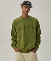 Mc Wood Gun Akarit 3324 Logo Applique Olive Khaki Sweatshirt L