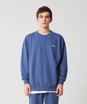 Moz Moz Color Chip Mini French Oversized Embroidered Sweatshirt Blue 1