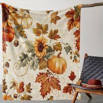 Cozy Fallen Leaves Flannel Throw Blanket - Soft, Lightweight & Warm for Bed, Sofa, Office, Camping & Travel Size: 75*100cm, Weight: 230 GSM
