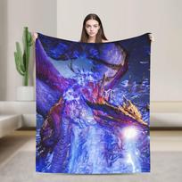 Monster Hunter Wilds Flannel Blanket Winter Soft Durable Throw Blanket for Couch Chair Fashion Bedspread Sofa Bed Cover Size: 75*100cm, Weight: 230 GSM