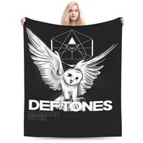 Deftones Grupės Albumų Viršeliai Antklodė Kokybiška Šilta Minkšta Mesti Antklodę Žiemos Dekoratyvinė Sofos Lovos Raštas Patalynė Size: 75*100cm, Weight: 230 GSM gray