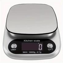 1pc Accurate Digital Kitchen Scale for Cooking and Baking - 22lb Capacity in Grams and Ounces Perfect for Coffee Meat and More (Silver,1 g&10 kg&s) sidabras