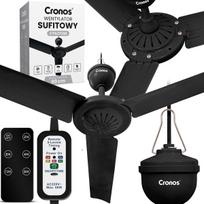 Cronos Fc11-90 90Cm Black Ceiling Fan + Remote Control