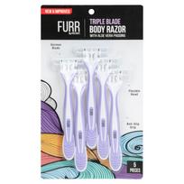 FURR Disposable Body Hair Removal Shaving Razor - 5 Razor | Painless Body Hair Removal With Aloe Vera and Vitamin E Padding | Precision Of Japanese