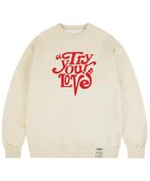 Graver [Unisex] Tyl Big Logo Sweatshirt_Cream Cream/M