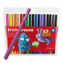 Flomasteriai Erichkrause Jolly Friends, vienpusiai, 18 vnt.