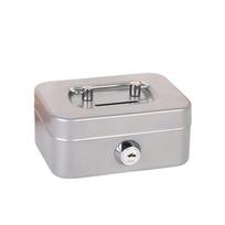Metal Lockable Cash Box Mini Lock Box Coin Box Piggy Bank  Home Use pilka