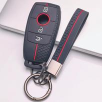 Smart Key Fob Cover for Mercedes-Benz A Class W177 B Class W247 C Class W206 E Class W213 S Class W222 GLC GLE GLS CLA GLB GLA with Keychain Key Cover juoda