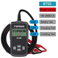TOPDON BT30 BT50 12V Car Battery Tester Digital Automotive Diagnostic Analyzer Vehicle Cranking Charging Scanner Too BT50