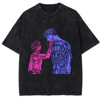 Berserk Guts & Casca Classic Scene Vintage Washed Anime T-Shirt, Unisex Dark Fantasy Manga Fan Streetwear Tee, 100% Cotton Casual Short Sleeve Top S įvairiaspalvis