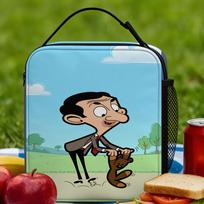 Funny Comedy Character Lunch Bag Mr.Bean Portable Zipper Lunch Box Unisex Picnic Cooler Bag Fun Waterproof Thermal Lunch Bags One Size