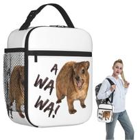 Awawa Angry Screaming Rock Hyrax Meme Insulated Lunch Bag for Women Kids Leakproof Food Boxes Thermal Lunch Box Tote One Size