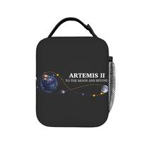 Artemis II Moon Mission Lunch Bag  Vintage Lunch Box Picnic Portable Zipper Tote Food Bags For Women Oxford Print Cooler Bag One Size