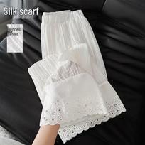 Women's Tencel High-Waist Wide-Leg Casual Pants 2XL abrikosas