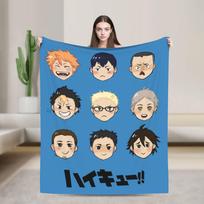 Poor Hinata Blanket Fleece Decoration Haikyuu Volleyball Breathable Lightweight Thin Throw Blankets for Home Outdoor Bedspreads Size: 75*100cm, Weight: 230 GSM