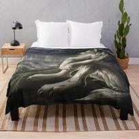 emo white wolf sitting sad meme Throw Blanket Picnic Luxury Hairys Fluffy Shaggy Softest Blankets Size: 75*100cm, Weight: 230 GSM