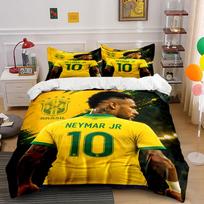 Neymar, Brazil jersey, logo. Bedding sets Duvet cover sets Duvet covers Pillowcases(1*Duvet Cover 2*Pillowcases without duvet insert) 135x200cm
