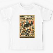 Fantômas Vintage Newspaper Cartoon French Crime Parody Kids T-Shirt 150