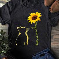 Best Cat Mom Ever Sunflower Mother's Day Gifts for Cat Lover T-Shirt - Gift for Mothers Day L
