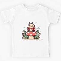 Kawaii Ladybug: Wearing A Polka Dot Scarf Kids T-Shirt 110