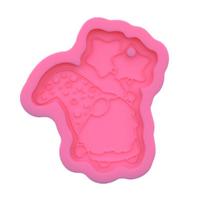 Pink Shiny Santa Claus Little Dwarf Keychain Silicone Mold for Christmas Gift rožinė