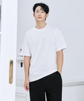 Mind Bridge Supima_Lettering Semi-Oversized T-Shirt - 2 Colors Myts3101 Bk/095