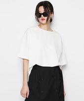 Studio 235 Square Neck Boyfit Short Sleeve Off-White Free