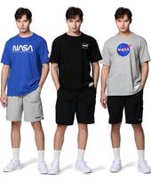 Nasa Unisex Cotton Round Neck Short Sleeve T-Shirt + Woven Spandex Shorts Set [12 Colors] 105