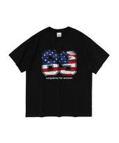 Cargo Bros For Woman American Flag Short Sleeve T-Shirt (Black) L