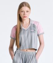 Golla W Soccer Crop T-Shirts [Light Gray] Light Gray/Free