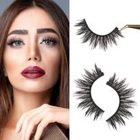 5 Pairs Beauty Cross Soft Thick Black False  Eyelashes Eye Lashes Extension Handmade