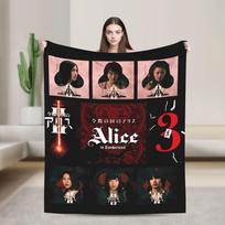 Cute Chishiya Alice In Borderland 3 Soft Warm Blanket Decorative Plush Bedding Throws Graphic Flannel Bedspread Sofa Bed Cover Size: 75*100cm, Weight: 230 GSM