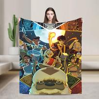 Anime Avatars The Last Airbender Plush Blanket Children Flannel Throw Blanket For Couch Chair Super Warm Quality Bedspread Size: 75*100cm, Weight: 230 GSM