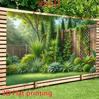 Green Lush Garden Scenery Tapestry Wall Hanging Polyester Fiber Decor for Living Room Bedroom Office 100X70CM
