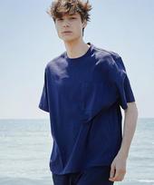 Philovisnop Linen Spandex Setup Basic T-Shirt_Navy Navy/L