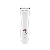 For Kemei Km-1051 Professional Pet Grooming Set USB Rechargeable Dog Cat Hair Trimmer Stainless Steel Blade Electric Pet Clipper (White,USB) balta