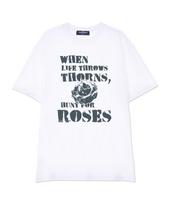 Astral Projection Rose Supima Cotton Round Neck Short Sleeve T-Shirt_White L