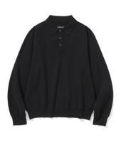 Uniform Bridge Collar L/S Polo Knit Black M