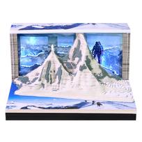 Hand Tear Mount Everest 3D Paper Craft Memo Pad Diy Paper Craft with LED Light and 2026 Weekly Calendar Paper Art (as the picture,10*8*5.3CM)