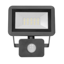 LED apšvietimas // LED prožektoriai // BULLED S 20W naświetlacz z PIR, 1600lm, IP44, 4000K, Alu+szkło